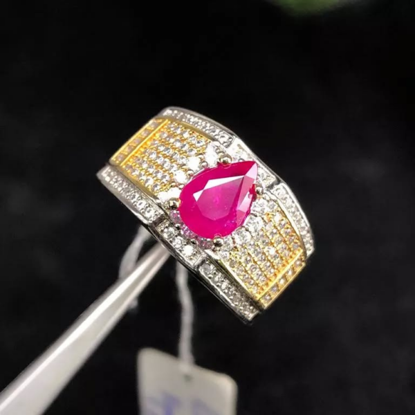 Pear-shaped Ruby Ring