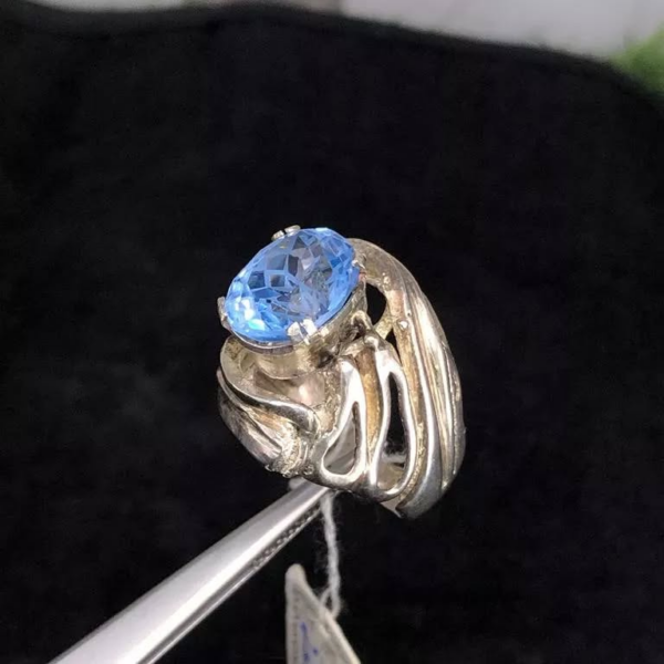 Swiss Blue Topaz Silver Ring - Image 2