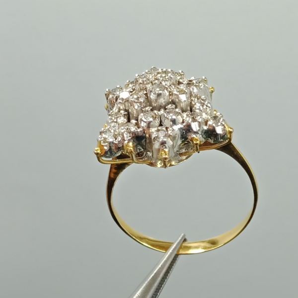 18K Gold Diamond Ring with 19 Real Diamonds - Image 2